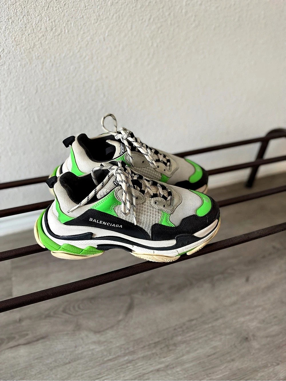 Balenciaga Triple S Sneaker Neon Green & Gray Sneakers